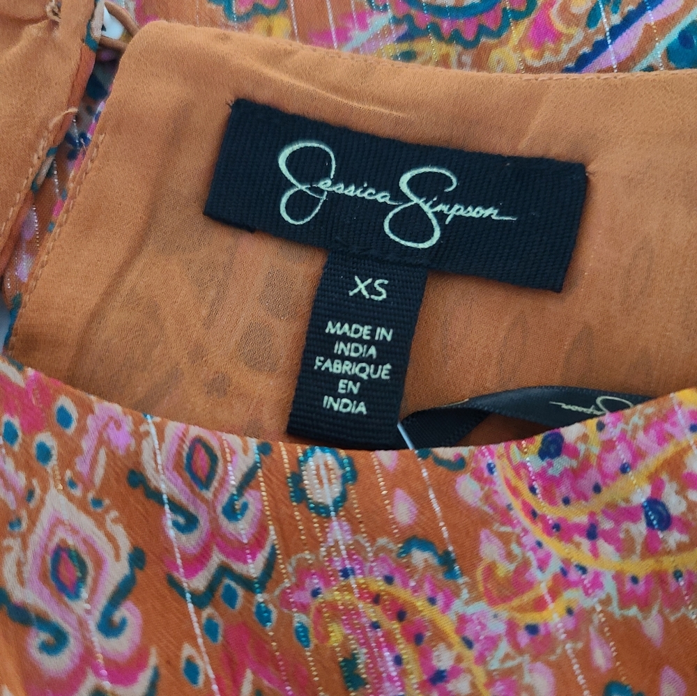 Jessica Simpson Monique Blouse Trumpet Sleeves Size XS (Juniors) - Picture 6 of 11